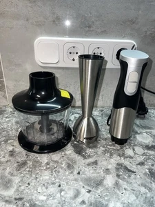 NWOUIIAYHamitidora de mano batidora de varillas eléctrica1200W acero inoxidable varilla de puré incompleta - Imagen 1 de 4