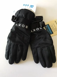 JUNIOR'S ROXY BLACK JETTY SOLID SNOWBOARD/SKI WINTER GLOVES SIZE SMALL NWT - Picture 1 of 12