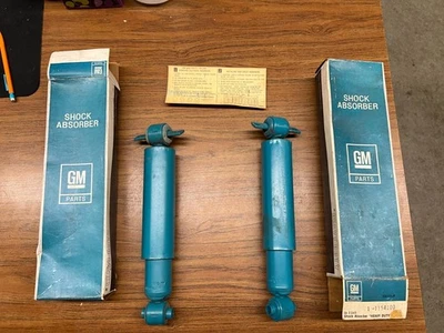 (2) NOS 1970-72 CHEVY VEGA REAR BLUE SHOCK ABSORBERS GM 1154100 RARE - image 1 of 4