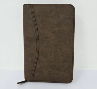 Planificador de día organizador marrón 6 anillos páginas de contacto fundas para tarjetas + 8,5 x 5,25 Foto 1 de 4