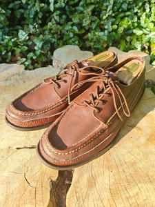 Russell Moccasin "Oneida" Moccasin Shoes 8 D  Brown - Picture 1 of 24
