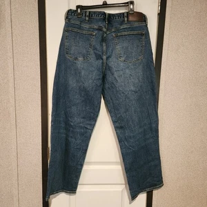 Lands' End 34 x 30 Baggy Relaxed Jeans Wide Leg Square Rigger Line Denim  - Bild 1 von 4
