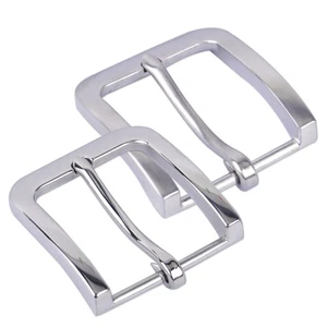 Edelstahl Stiftschnalle Herren Gürtelschnalle Männer Ledergürtel Pin Buckle 40mm - Picture 1 of 5