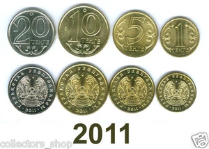 KAZAJSTÁN: 2011 Juego de 4 monedas regulares: 1+5+10+20 tenge *fecha 2011*UNC - Imagen 1 de 1