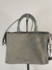 REBECCA MINKOFF Dove Gray Suede With Smooth Leather Trim Satchel/Shoulder Bag