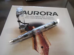 Aurora Optima Demonstrator Clear LE piston fill fountain pen Italic 18k nib Mint - Picture 1 of 8