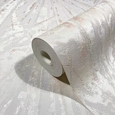 Papis Loveday designer fleece wallpaper 86715 palm leaves white mother of pearl (€10.09/1sqm) - Image 1 of 4