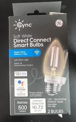 GE CYNC Direct Connect Smart LED 2 Light Bulb 500 Lumen Soft 6409 - Image 1 of 2
