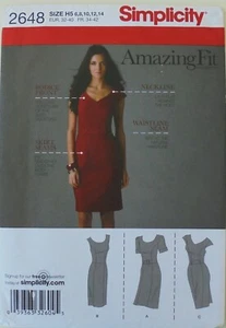 Simplicity 2648 Misses Amazing Fit Dresses Sewing Pattern Sz 6-14 - Picture 1 of 1