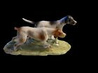 Vtg. Porcelain Hunting Dogs Figurine 10”x 5” Damaged See Photos & Read