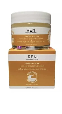 Crema para dormir REN Clean Skincare Overnight Glow manchas oscuras 1,7 OZ NUEVA EN CAJA Foto 1 de 3