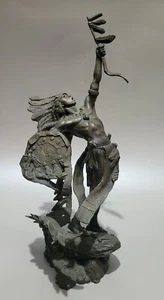 Jim Ponter Signed  War Cry Native American Bronze Sculpture 12.5" Franklin Mint - Picture 1 of 17