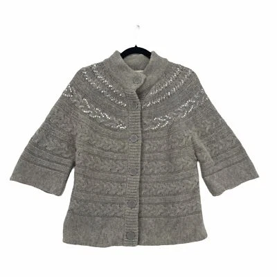 Suéter Coldwater Creek Mujer Talla S 6/8 Lana Angora Pelo de Conejo Lentejuelas Difuso Foto 1 de 4