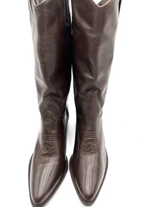 Women’s Cowboy Western Boots Brown Size 9M Crafted In Brazil - Picture 1 of 16