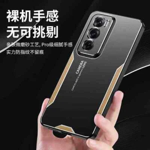 Para OPPO Reno 12 5G, Lujo Metal Aluminio Armadura Hybird Suave Parachoques Estuche Cubierta - Imagen 1 de 5