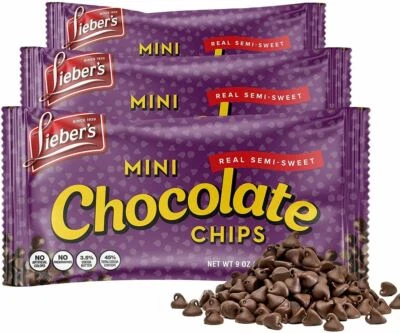 Lieber's Semi-Sweet Mini Chocolate Chips, 9 oz (Pack of 3) - Image 1 of 4
