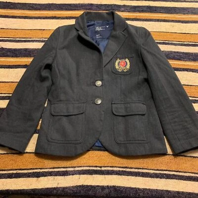 American Eagle Navy Blazer Jacket Preppy embroidered Academia Schoolgirl Small   - Image 1 of 4