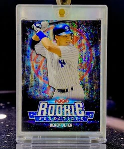 DEREK JETER BLACK DIAMOND REFRACTOR ROOKIE Throwback Chrome - YANKEES - Picture 1 of 5