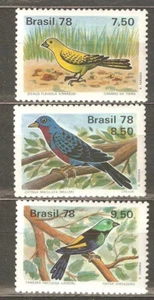 Brasil PÁJAROS #1557 - 1559 Como Nuevo Nunca Bisagras 1978 Juego Completo - Imagen 1 de 1