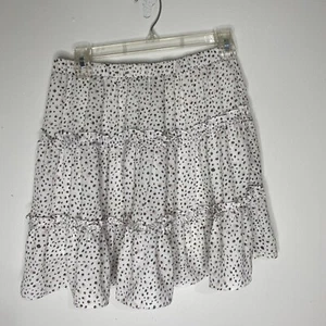 Princess Polly Ruffle Skirt Sz 6 Women's Grey Pink Polka Dot Mini Lined - Picture 1 of 5