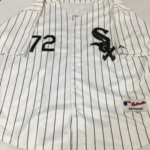 White Sox Pin Carlton Fisk Majestic Authentic Throwback Baseball Jersey Size 52 - Picture 1 of 7