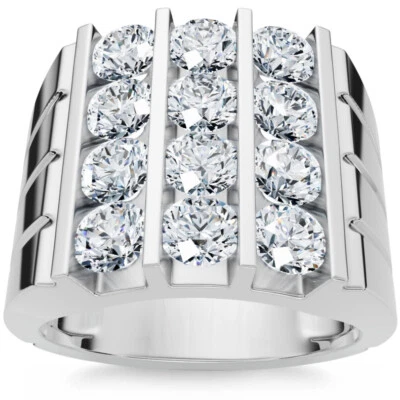 VS 2.50Ct Diamond Ring Men's Anniversary Wedding Band Gold Lab Grown - Image 1 of 4