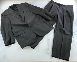 Vintage Chaps Ralph Lauren Suit Mens 44 Suit Jacket 38x29 Pants Dark Gray Wool - Picture 1 of 21