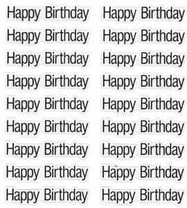 18 Happy Birthday Black Phrase Words Scrapbook Craft Stickers - Picture 1 of 1