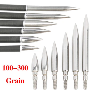 12X Arrowheads Archery Stainless Steel Arrow Heads Points Broadheads Hunting - Image 1 of 4