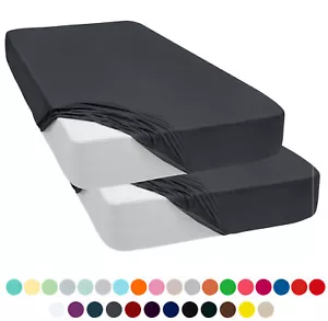 2 er Pack Spannbettlaken Jersey Spannbetttuch 100% Baumwolle Bettlaken Laken 28 - Bild 1 von 91