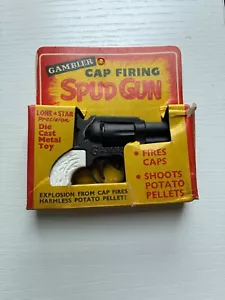Pistola Spud Patate Vintage Lone Star Gambler Rara Mai Usata Anni 70 - Foto 1 di 1