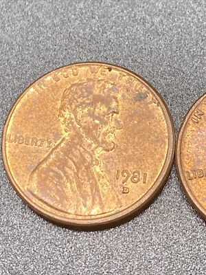 2 1981 D/D Pennie’s Both Have Double Die Mint Mark very nice Red/ Red Brown - Image 1 of 4