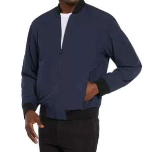 Express Men’s Lightweight Bomber Jacket Full Zip Black Iris XXL Lined - Picture 1 of 14