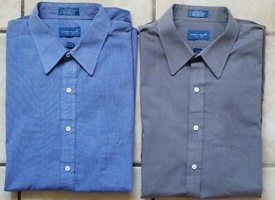 TOWNCRAFT Broadcloth Lote de 2 Camisas de Vestir Con Botones Para Hombre Talla 17.5 34/35 Foto 1 de 4