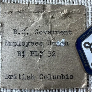 BC Government Employee Union Vintage Fob Token - Foto 1 di 4
