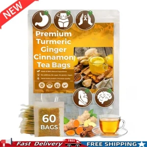 Turmeric Slimming Tea Bags-Premium Turmeric Ginger Cinnamon Tea Bags 60PCS/Bag🚀 - Imagen 1 de 13
