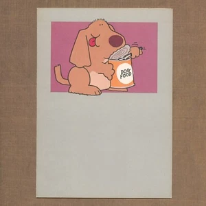 Tarjeta en blanco Kersten Bros 1980 vintage sin usar, divertido abrelatas de comida para perros hueso - Imagen 1 de 6