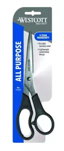 New Westcott 8" All Purpose Stainless Steel Shear Scissors - Picture 1 of 2