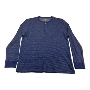 Club Room Herren Pullover Marineblau Gestreift Langarm Rundhalsausschnitt 3Knöpfe Neu mit Etikett - Bild 1 von 4