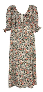 Boohoo Kleid 14 Rosa Blumen CottageCore Prärie Stil Bauern Vintage Look Neu ohne Etikett - Bild 1 von 9