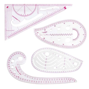 Fashion Clear Metric Sewing Ruler Set, French Curve Pattern Making Ruler Kit for - Picture 1 of 6