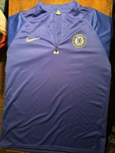 Nike Chelsea Training Top Long Sleeve Boys Size X-Large Blue Quarter Zip Shirt - Picture 1 of 24