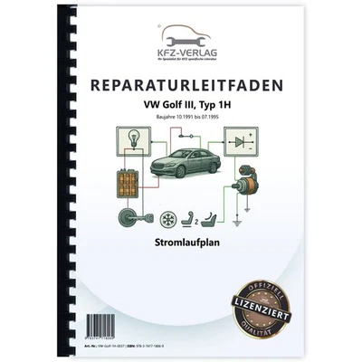 VW Golf 3 Typ 1H 1991-1995 Schaltplan Elektrik Sicherungen Relais Kabelnetz - Bild 1 von 4
