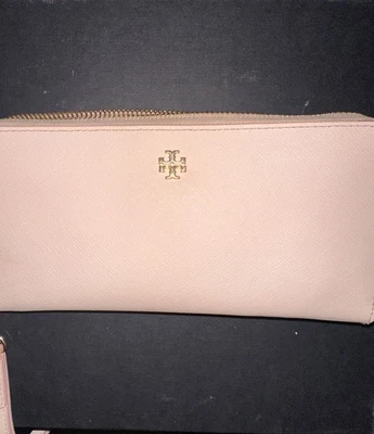 Nuevo Tory Burch Emerson Delgado Muñequera Sobre Cartera Bolso sin asas Cuero Negro Foto 1 de 3