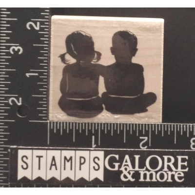 SELLOS DE GOMA ESTAMPIDA 3733E MEJORES AMIGOS NIÑO NIÑA NIÑOS SILUETA #03 Foto 1 de 3