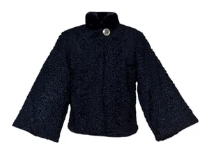 Abrigo chaqueta swinger de piel de cordero persa genuina para mujer cuello de piel de visón todas las tallas - Imagen 1 de 14