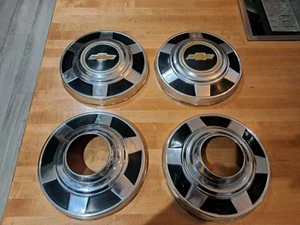 1973-1991 Chevrolet K30 Dana 60 4x4 1-Ton Truck 12" Dog Dish Hubcap Set of 4 - Picture 1 of 24