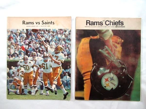 lot 2 Vintage Los Angeles Rams vs Chiefs Saints programs 1968 NFL football - Picture 1 of 7