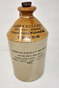 Antikes Flagon Steinzeug Gefäß. Harry Holgate. City Getränke, LEEDS. 1921. Ex Co - Bild 1 von 9