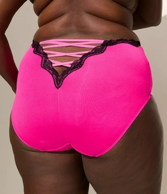 Lane Bryant Hot 🔥 Rosa Glo Tirantes Espalda Calzoncillo Completo Panty Talla Grande 26/28, 4X Foto 1 de 4